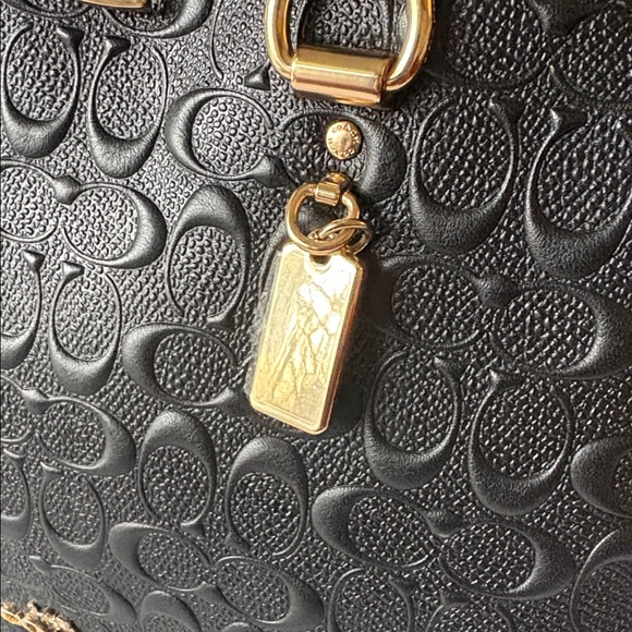 Coach Black Signature Embossed Dome Satchel - Picture 3 of 10